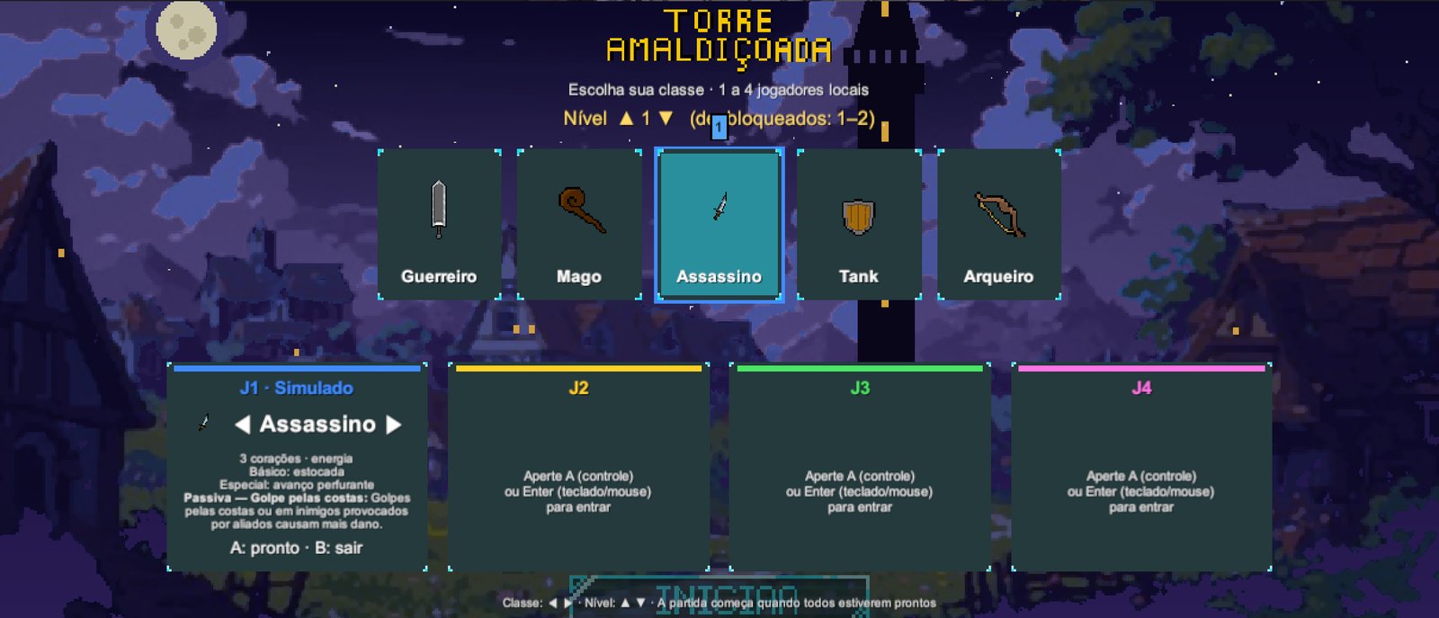 Seleção da classe Assassino